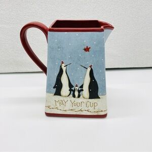The Nature of Christmas Pitcher By Tim Coffey for Demdaco May Your Cup Penguin